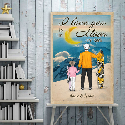 89Customized Snowboarding Father and Kid Personalized Personalized Poster