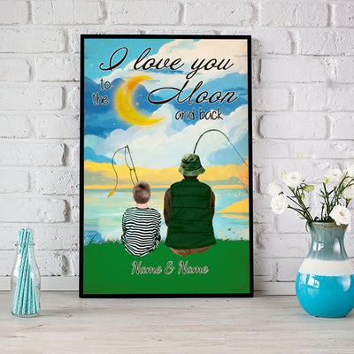 89Customized Dad and son fishing personalized poster