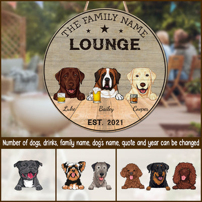 89Customized Dogs Basement Bar Personalized Wood Sign T